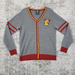 Wizarding World Harry Potter Sweater Adult Medium Gray Gryffindor Cardigan